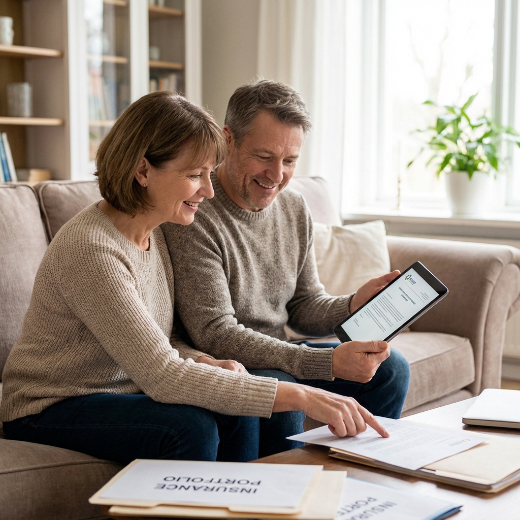 Adviser discussing protection options with clients