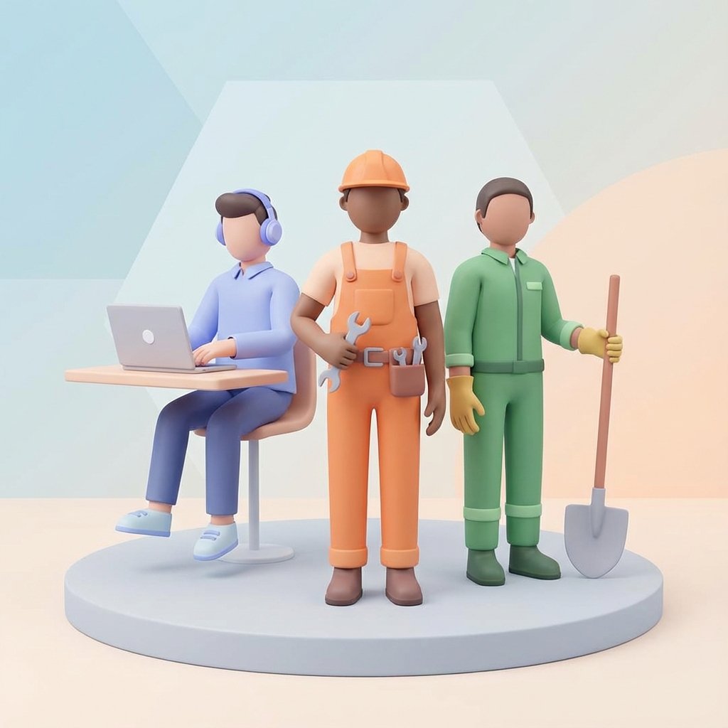 Diverse group of workers illustration
